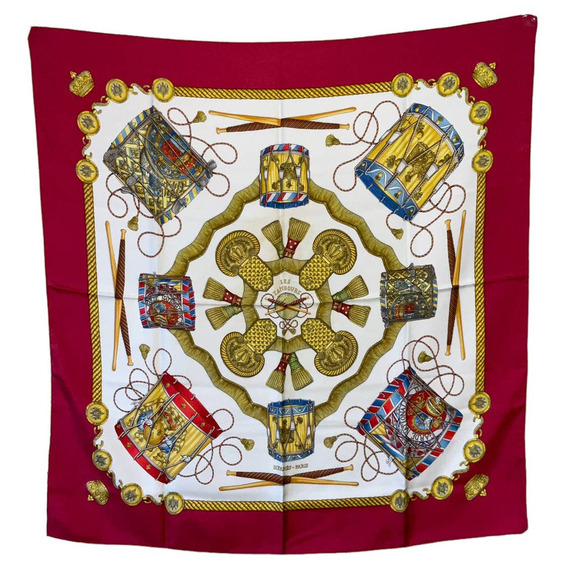Hermes Hermès “Les Tambours” Silk Scarf 90cm Square - Picture 1 of 16